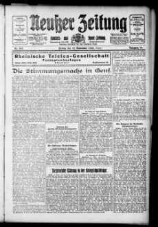 Neußer Zeitung : Stadt- und Landbote : Heimatzeitung für die Stadt Neuß u. den Landkreis Grevenbroich-Neuß