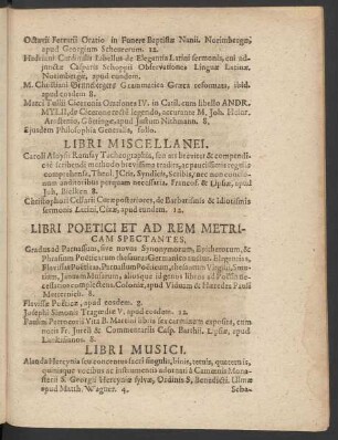 Libri Miscellanei.