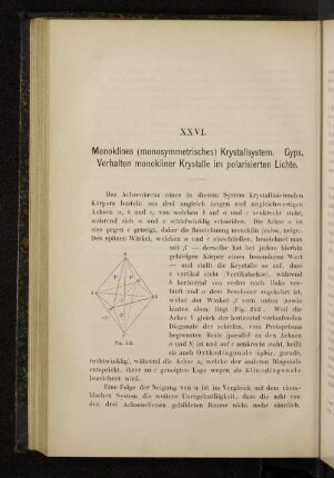 XXVI. Monoklines (monosymmetrisches) Krystallsystem. Gyps. Verhalten monokliner im polarisierten Lichte.