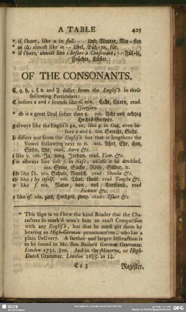 [A Table]. Of The Consonants