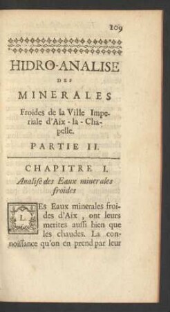 Chapitre I. Analise des Eaux minerales froides