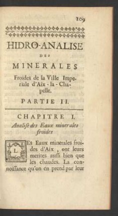 Chapitre I. Analise des Eaux minerales froides