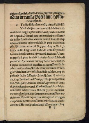 Qua de causa Poete sint Hystoricique legendi.