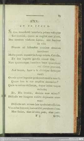 LXX. Ad Se Ipsum