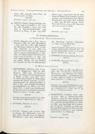 IV. D. Honorarprofessoren