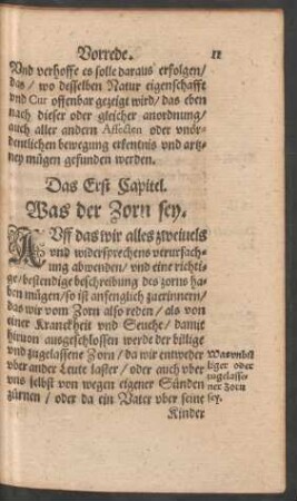 Das Erst Capitel. Was der Zorn sey.