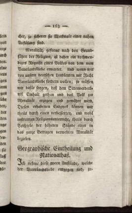 Geographische Eintheilung und Nationalhaß.