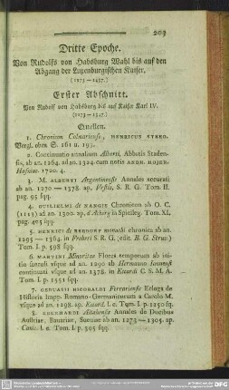 Dritte Epoche. Von Rudolfs von Habsburg Wahl bis auf den Abgang der Luxenburgischen Kaiser. (1273-1437.)