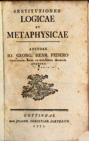 Institvtiones Logicae Et Metaphysicae
