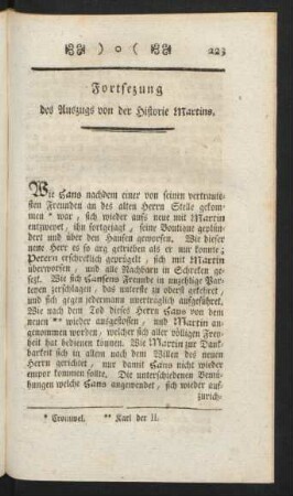 Fortsetzung des Auszugs von der Historie Martins