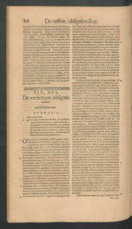 Tit. XVI. De verborum obligationibus.