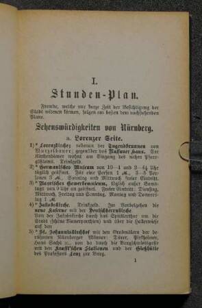I. Stunden-Plan