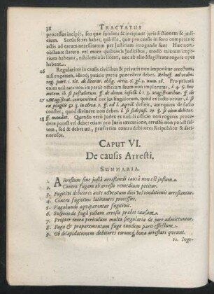 Caput VI. De causis Arresti