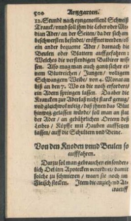 Von den Knoden unnd Beulen so aufffahren.
