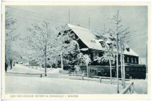 Zinnwald. Sächsischer Reiter im Winter