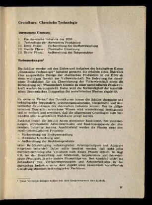 Grundkurs: Chemische Technologie