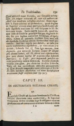 Caput III. De Auctoritate Ecclesiae Christi