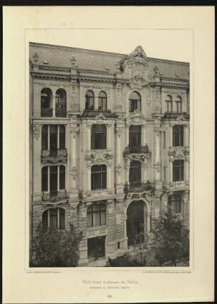 Tafel 99. Wohnhaus, Kurfürstenstr. 114, Berlin. Architekt: A. Borchardt