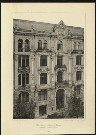 Tafel 99. Wohnhaus, Kurfürstenstr. 114, Berlin. Architekt: A. Borchardt