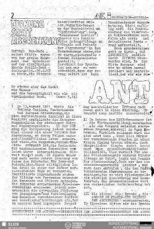 Antrag : Absage an Praxis und Prinzip der Abgrenzung