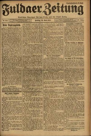 Ausgabe vom Freitag, den 18. Mai 1923.