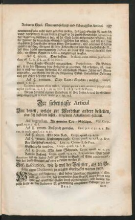 Der siebenzigste Articul Von denen, welche zur Mordthat andere bestellen, oder sich bestellen lassen, insgemein Assassinium genannt.