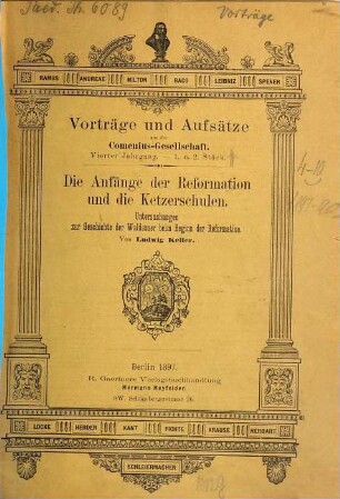 Vorträge und Aufsätze aus der Comenius-Gesellschaft. 4. 1897
