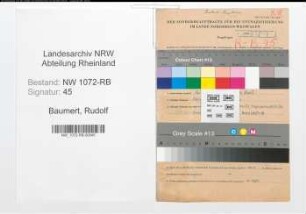 Entnazifizierung Rudolf Baumert , geb. 13.12.1910 (Beamter)