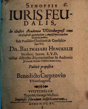 Synopsis Juris Feudalis