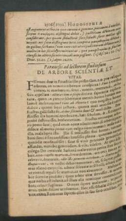 Paraenesis ad lectorem studiosum De Arbore Scientiae Et Vitae.