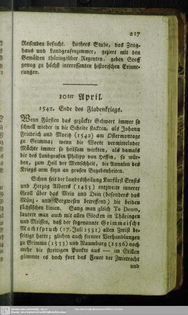 10ter April. 1542. Ende des Fladenkrieges