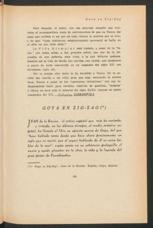 Goya en Zig-Zag : [Reseña de] Goya en Zig-Zag. - Juan de la Encina. España, Calpe, Madrid