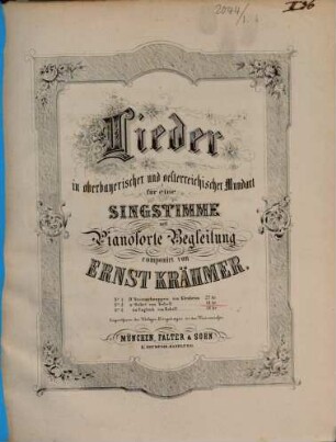 Lieder in oberbayerischer und österreichischer Mundart : für 1 Singstimme mit Pianofortebegl., 2. 'S Gebet : von Kobell