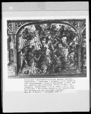 Predellafragment mit Darstellung des Martyriums des Heiligen Johannes