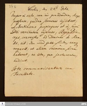 Notizen von August Hermann Francke.