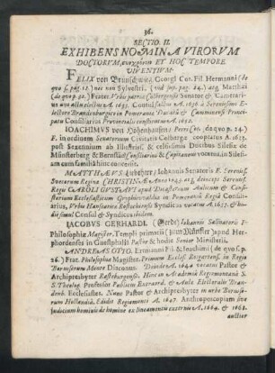 Sectio II. Exhibens Nomina Virorum Doctorum, [...] Et Hoc Tempore Viventium.