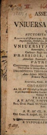 Assertiones ex universa theologia
