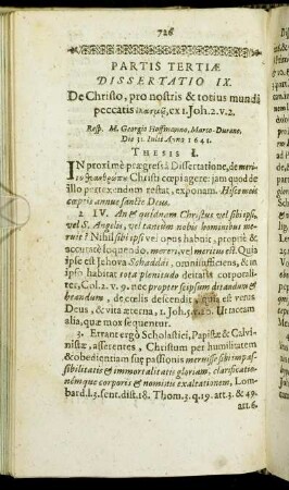 Dissertatio IX. De Christo, pro nostris & Totius mundi peccatis [...]