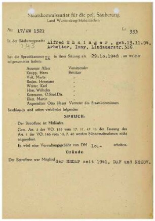 Ehninger, Alfred