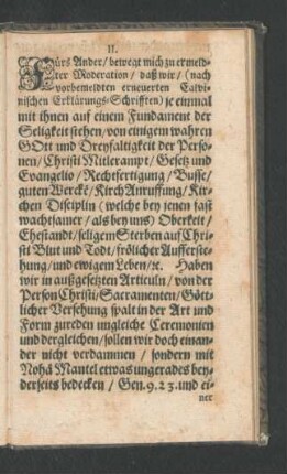 II. Fürs Ander/ bewegt mich zu ermeldter Moderation ...