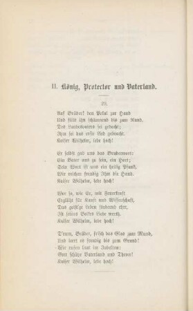 II. König, Protector und Vaterland