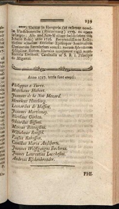 Anno 1717. terris sunt erepti:[...]