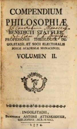 Compendium Philosophiæ, Volumen II.