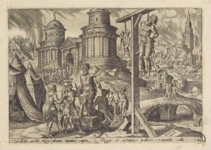 Der König von Ai wird erhängt, Blatt 9 aus der Folge "Das Unglück des jüdischen Volkes"