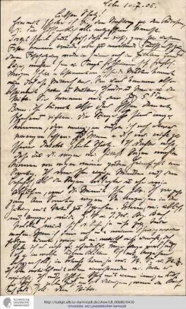 Brief vom 10.07.1905