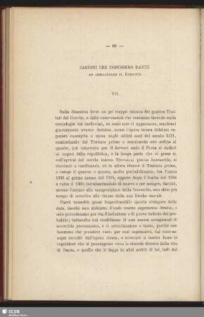 Cagioni Che Indussero Dante Ad Immaginare Il Convito. VII.