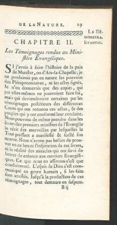 Chapitre II. Les Témoignages rendus au Ministère Evangélique.