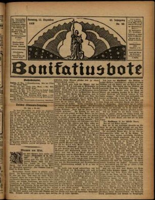 Erste Ausgabe vom Sonntag, den 12. Dezember 1926.