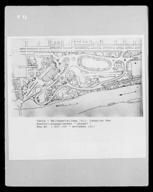 Turin, Weltausstellung 1911, Lageplan des Geländes