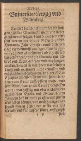 XCVII. Universitet Leipzig und Wittenberg.